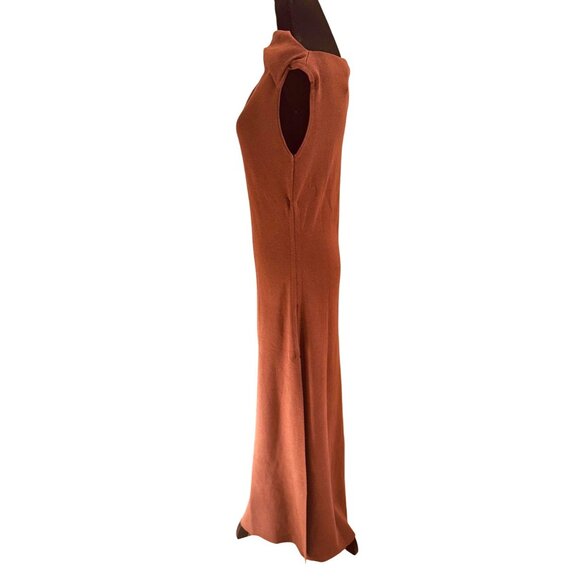 NWT Lioness Original Sin Brown XXL Bodycon Maxi Dress Draped Neckline Party Sexy - Picture 4 of 12